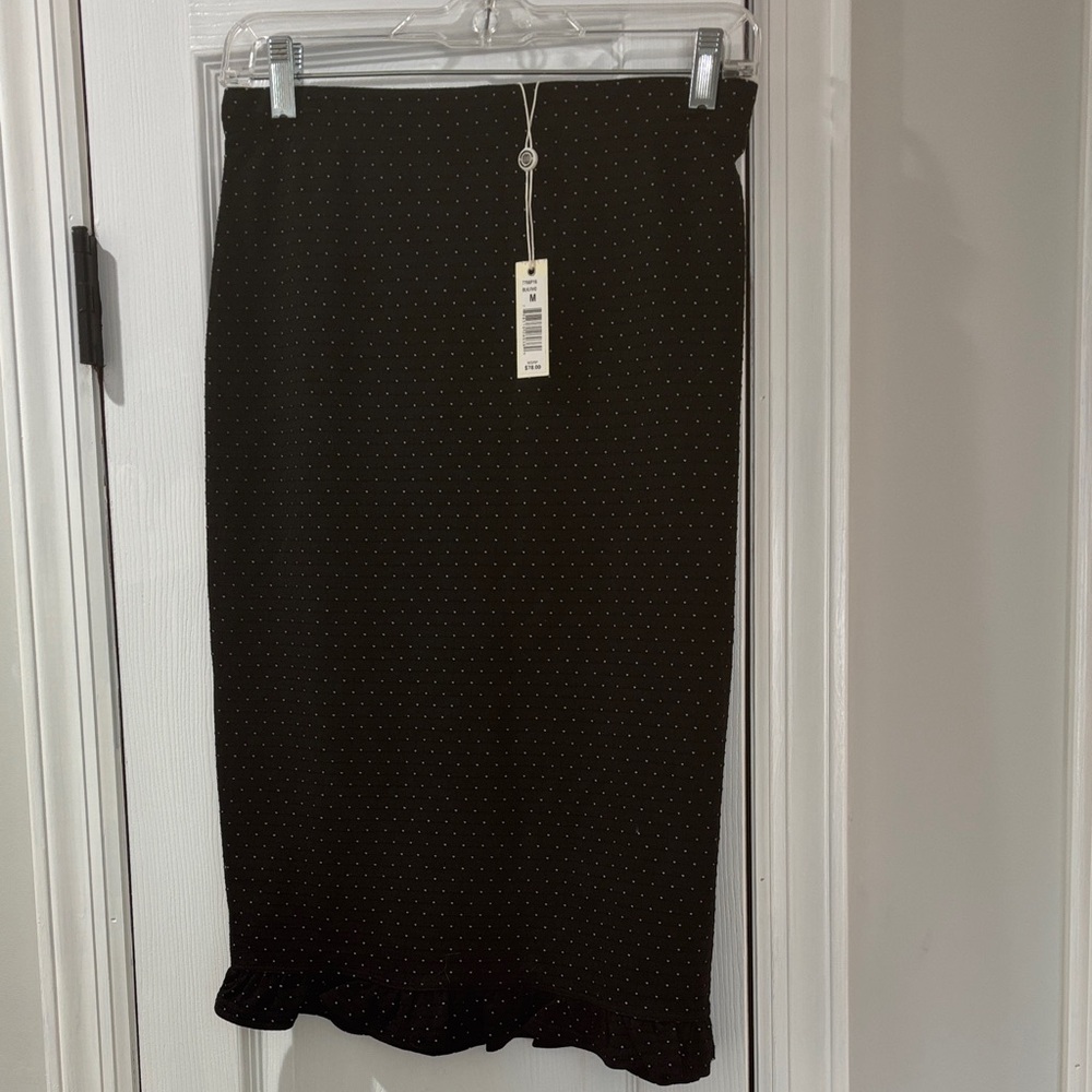 Max Studio Black Pencil Skirt, Never Worn, with Subtle Dots